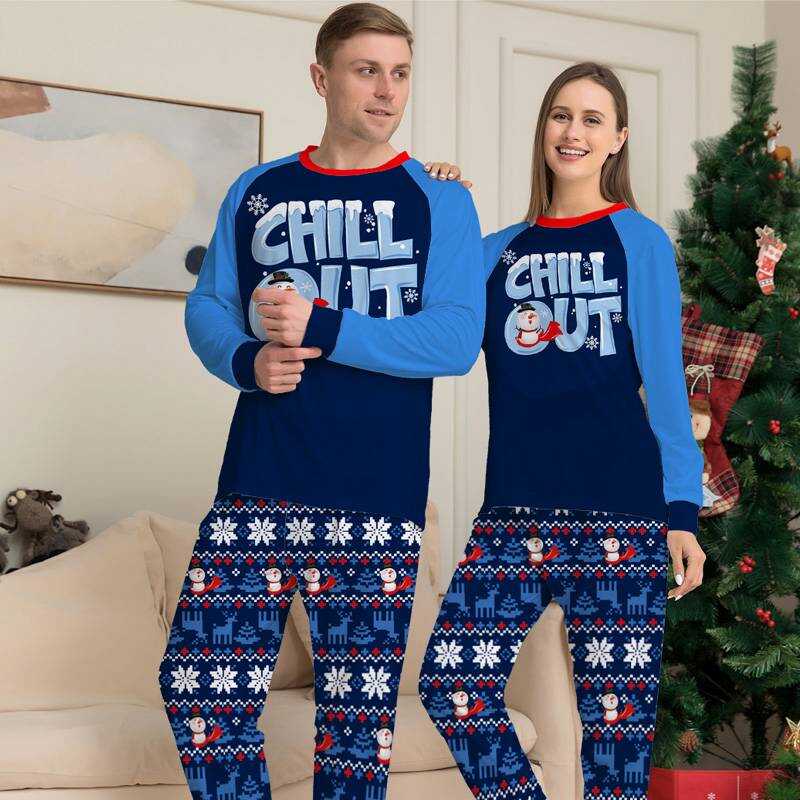 Printed Matching Family Funny Christmas Pajamas Sets Pjs