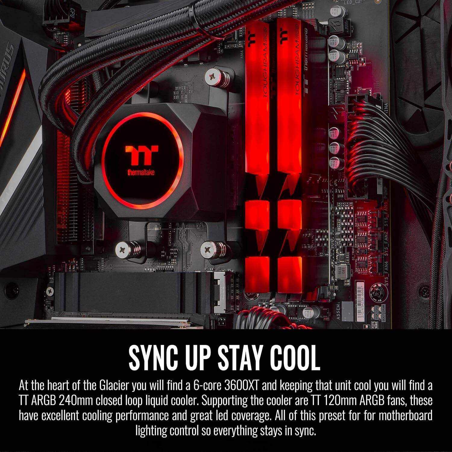 Thermaltake Frostbite 380 Gaming Desktop (AMD RyzenTM 7 5800X 8-core, ToughRam RGB DDR4 3600Mhz 32GB Memory, NVIDIA® GeForce RTXTM 3080, 1TB NVMe M.2, Win10 Home) D3FB-B550-380-LCS