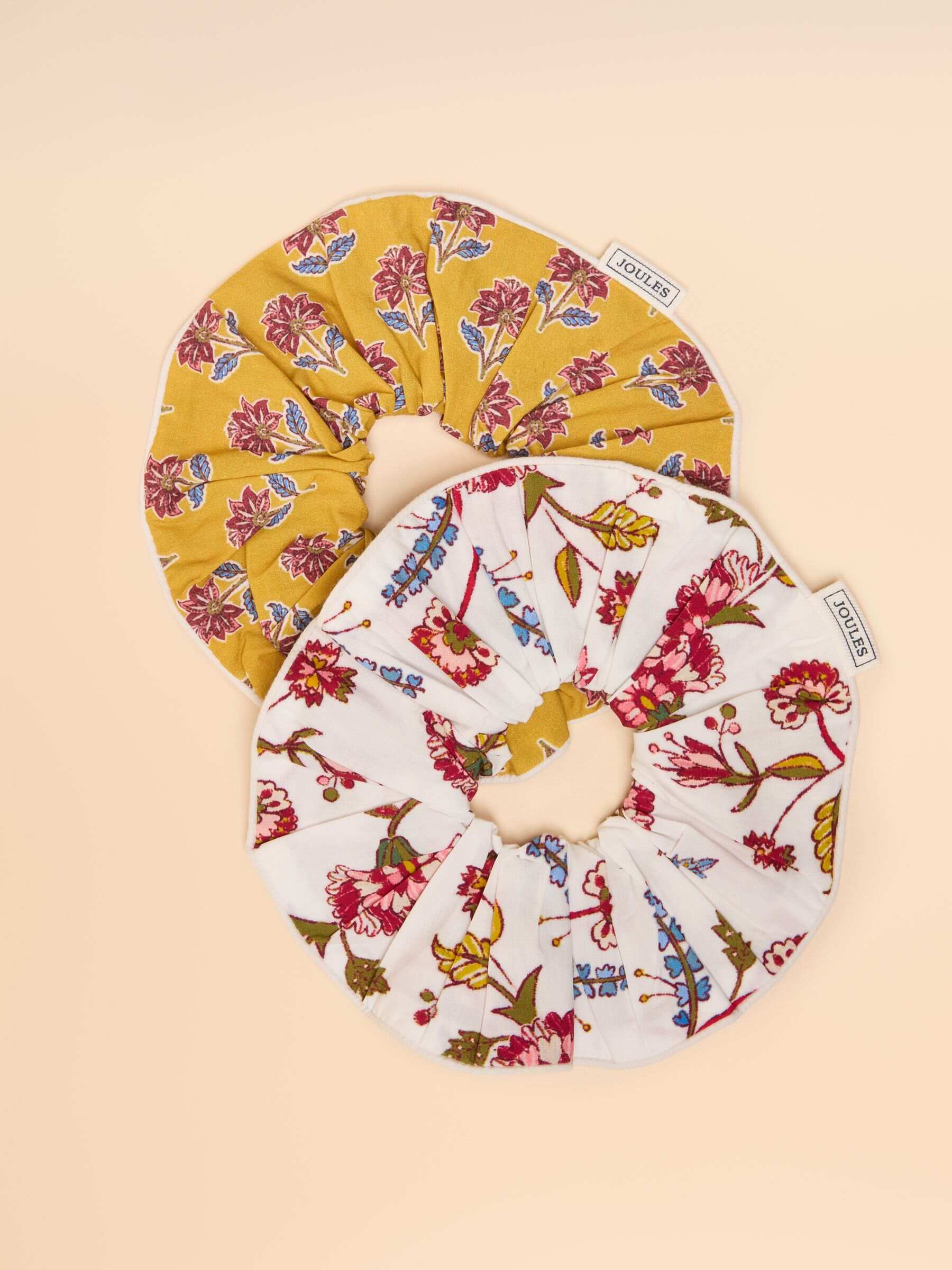 Annika Yellow/White Pack of Two Scrunchies