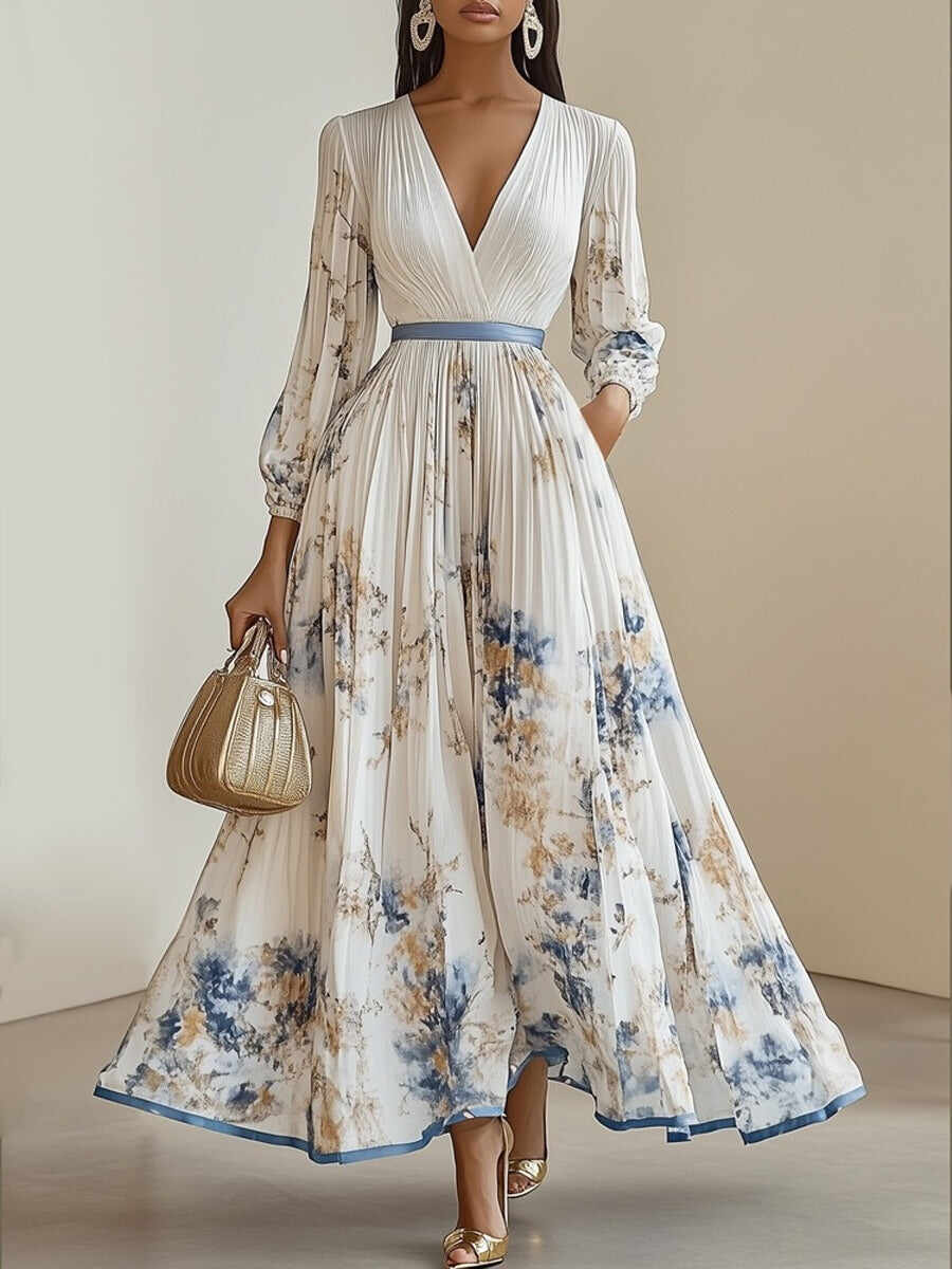 🔥Summer Arrivals🌟Women's Floral Art Print Maxi Dress