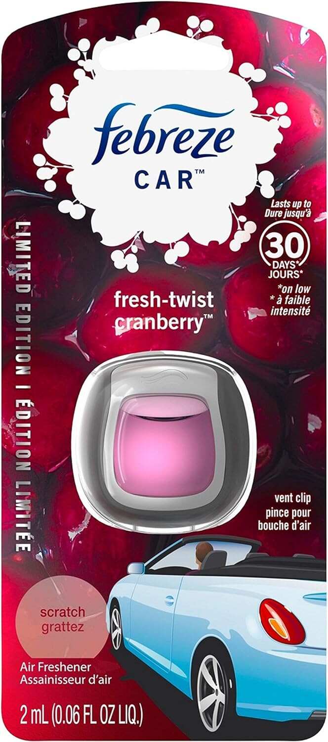 Febreze Car Air Fresheners, New Car Scent, Odor Eliminator for Strong Odors Car Vent Clips (2 Count)