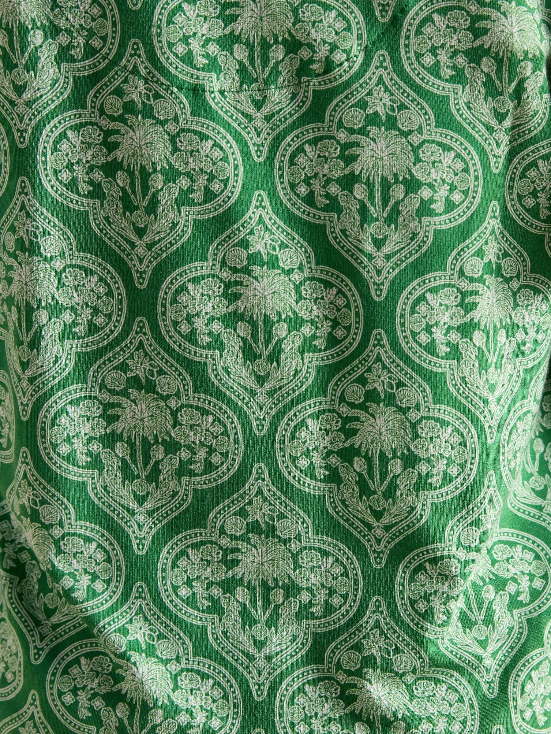 Nia Green Pleat Front Jersey Top