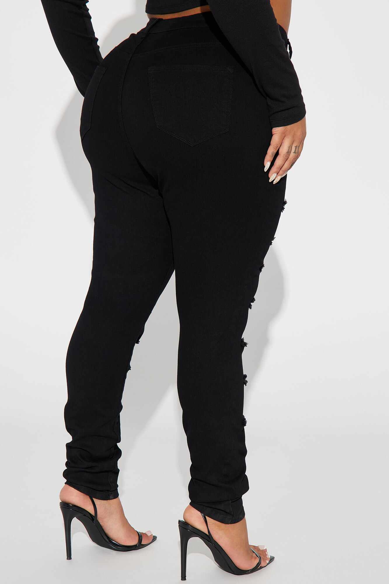 Lola Low Rise Skinny Jeans - Black
