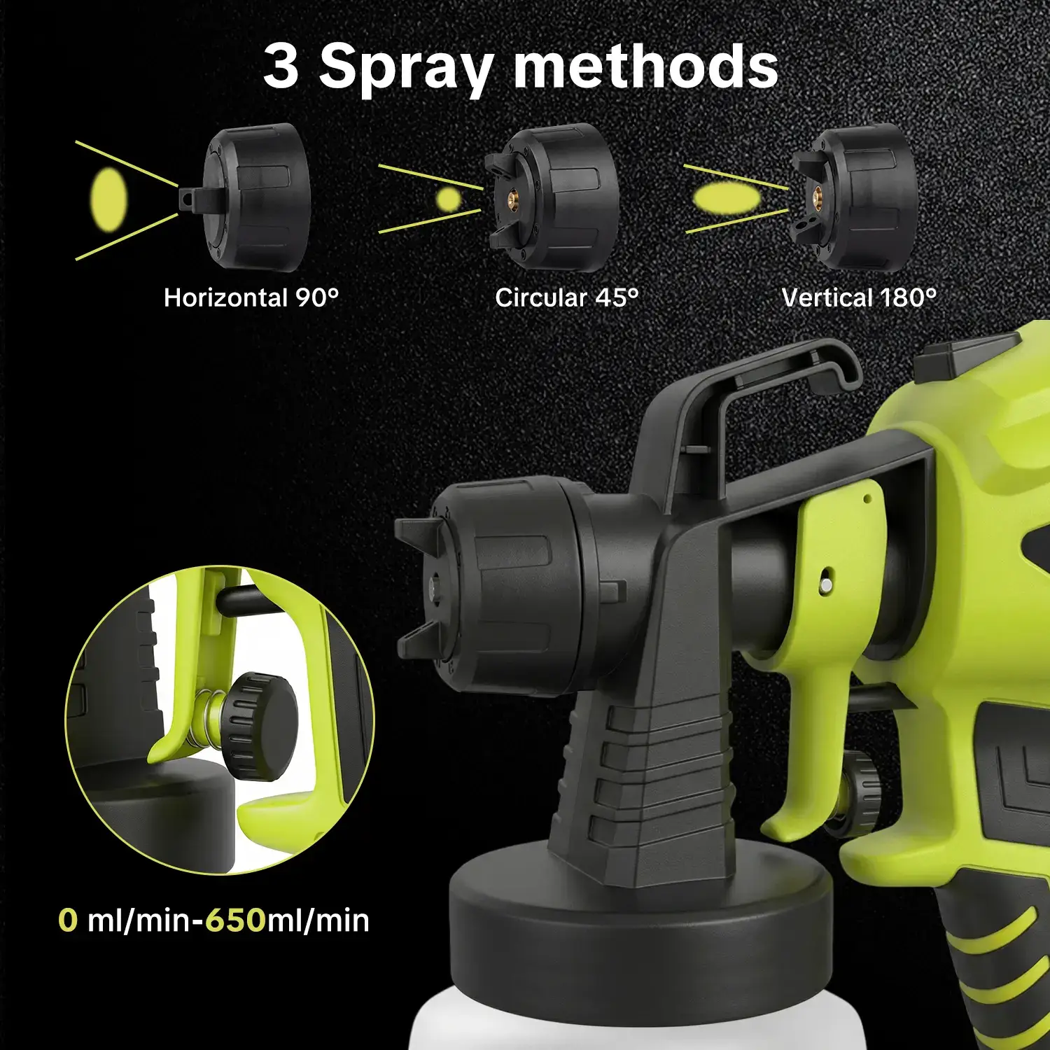 【FathersDayGift】Paint Sprayer,Equipped with a 1200ml Large-Capacity Spray Gun and Cleaning Accessories, Adjustable Flow Control, 4 Nozzles, and 3 Spray Modes. Easy to Clean and Suitable for Painting Furniture, Fences, Walls, Doors, Windows. fathersd