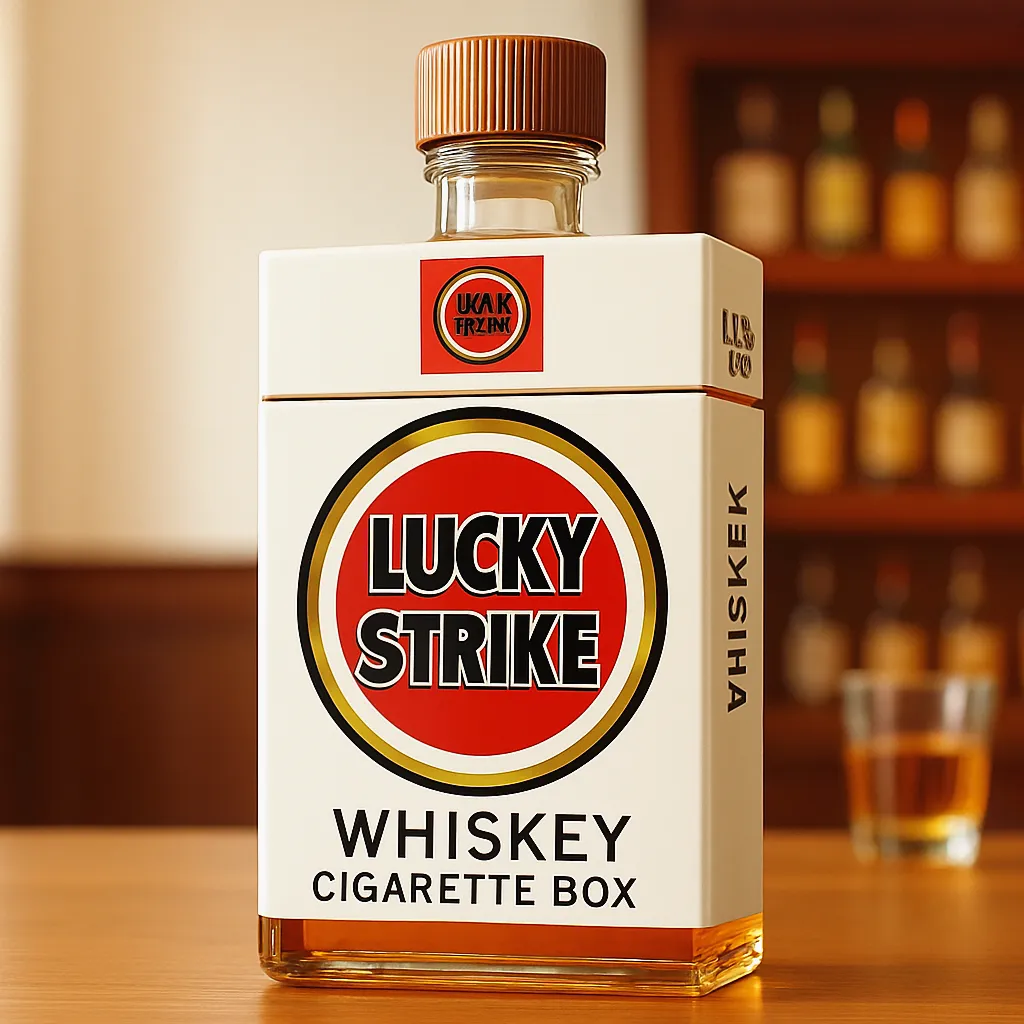 Cigarette box-inspired whisky bottle