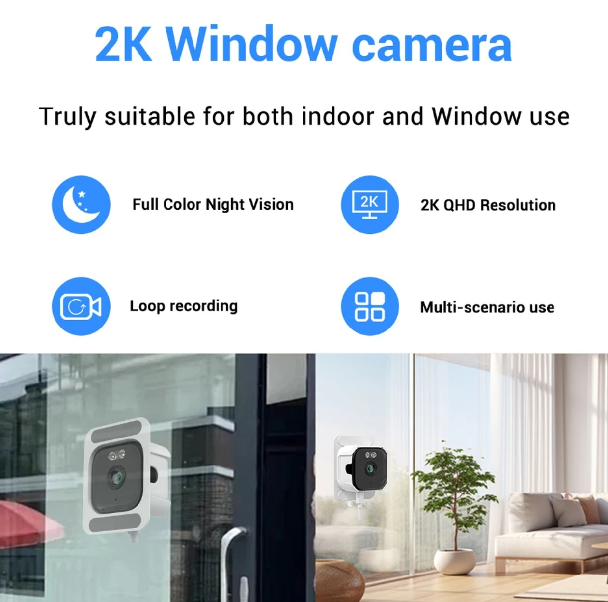 🔥 Hot Sale 69% OFF✨🎁 2K Dual-Band WiFi Window Security Camera with Bluetooth