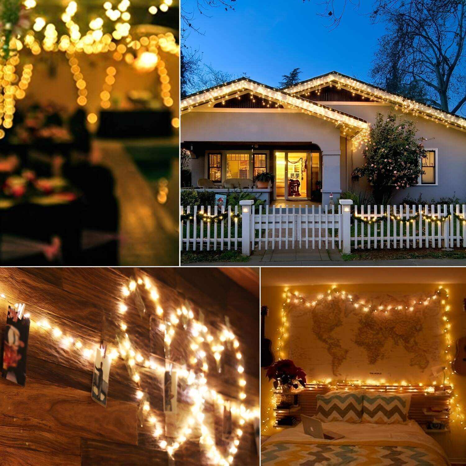 Outdoor Solar String Lights, 164ft 500 Led Solar Powered Fairy Lights With 8 Modes Waterproof Decoration Copper Wire Lights For Patio Yard Trees Christmas Wedding Party