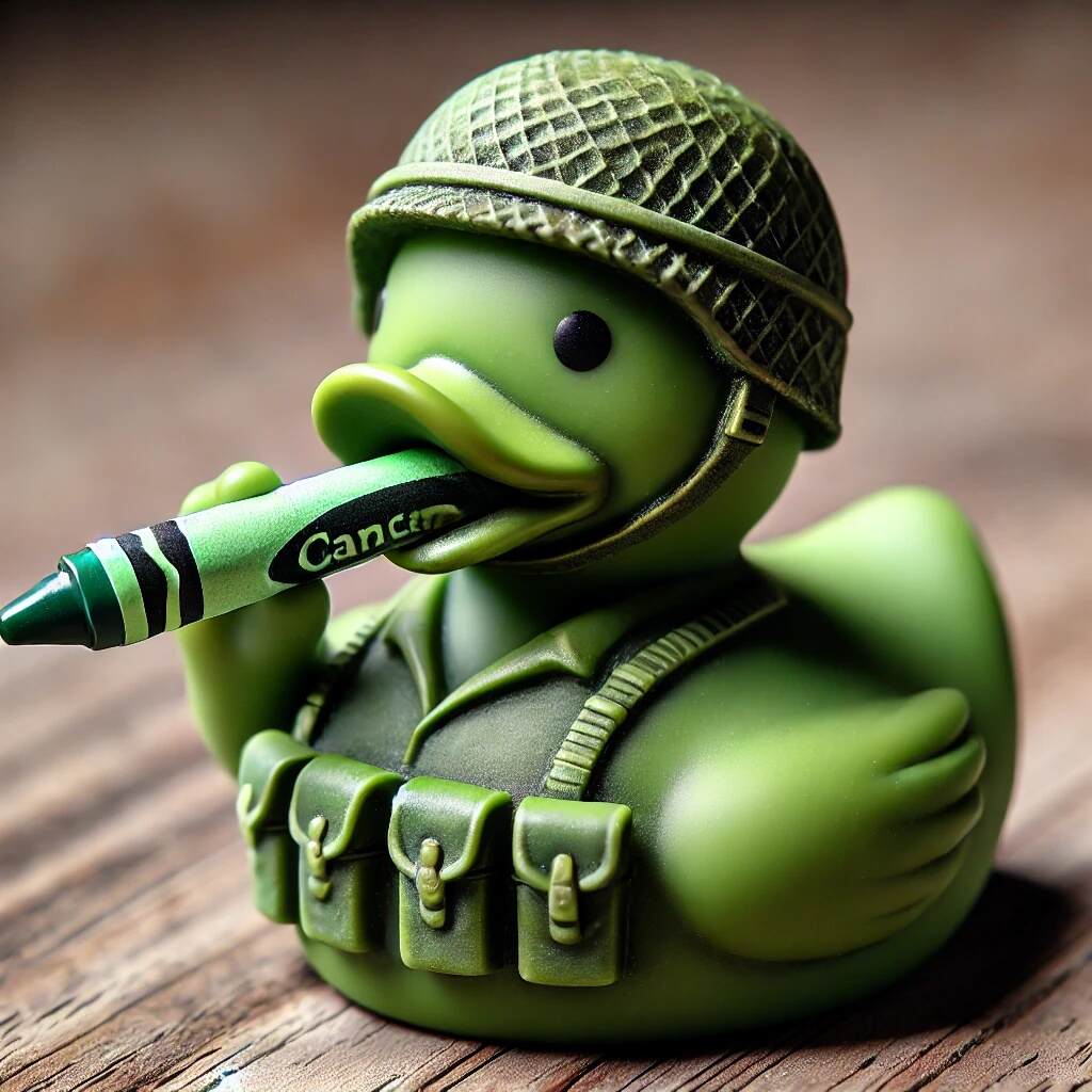 Funny Green Army Duck
