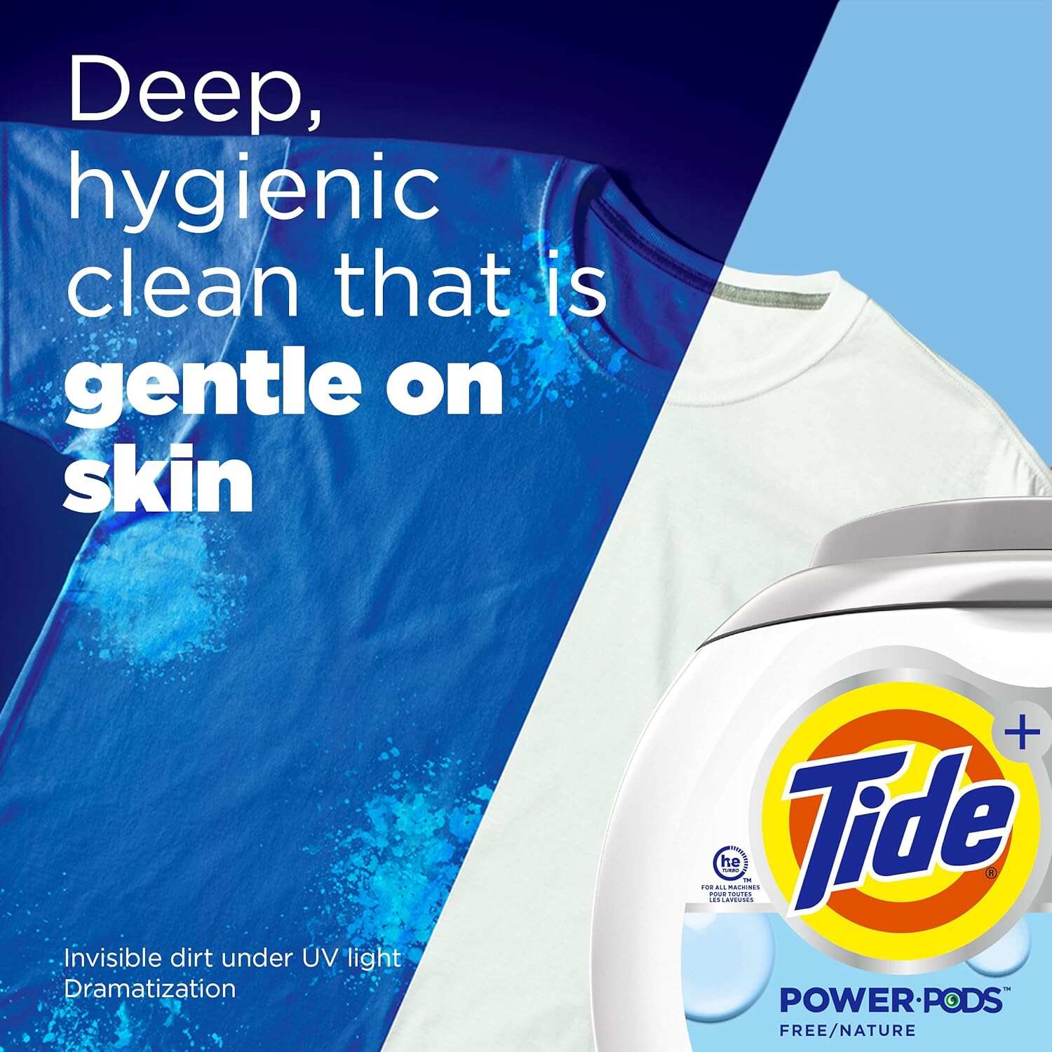 Tide Hygienic Clean Heavy Duty 10x Free Power PODS Laundry Detergent, 63 count, Unscented, For Visible and Invisible Dirt