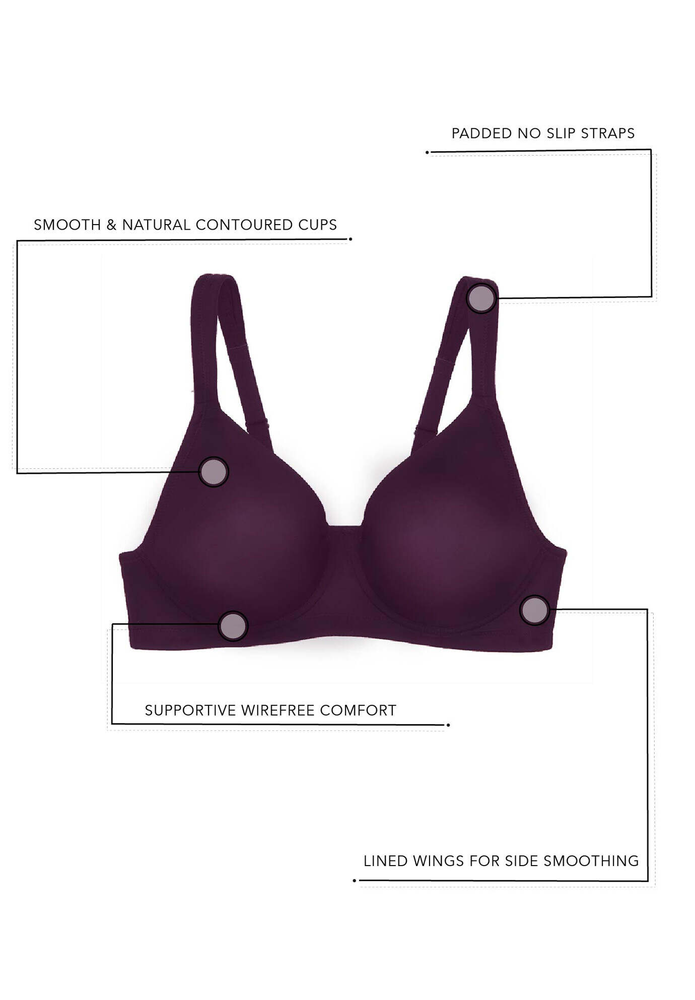 Brigitte Full Coverage Seamless Wireless Bra 5042