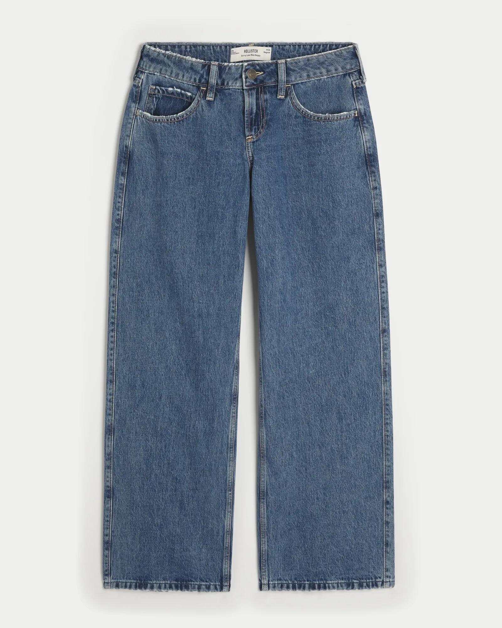 Curvy Low-Rise Light Wash Baggy Jeans