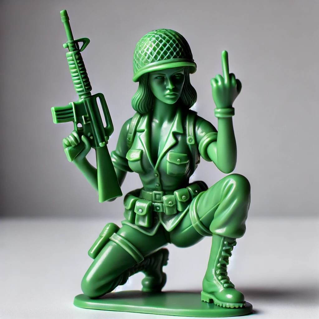 Funny Green Army Woman