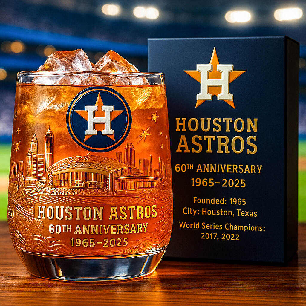 Houston Astros 60th Anniversary Whiskey Glass