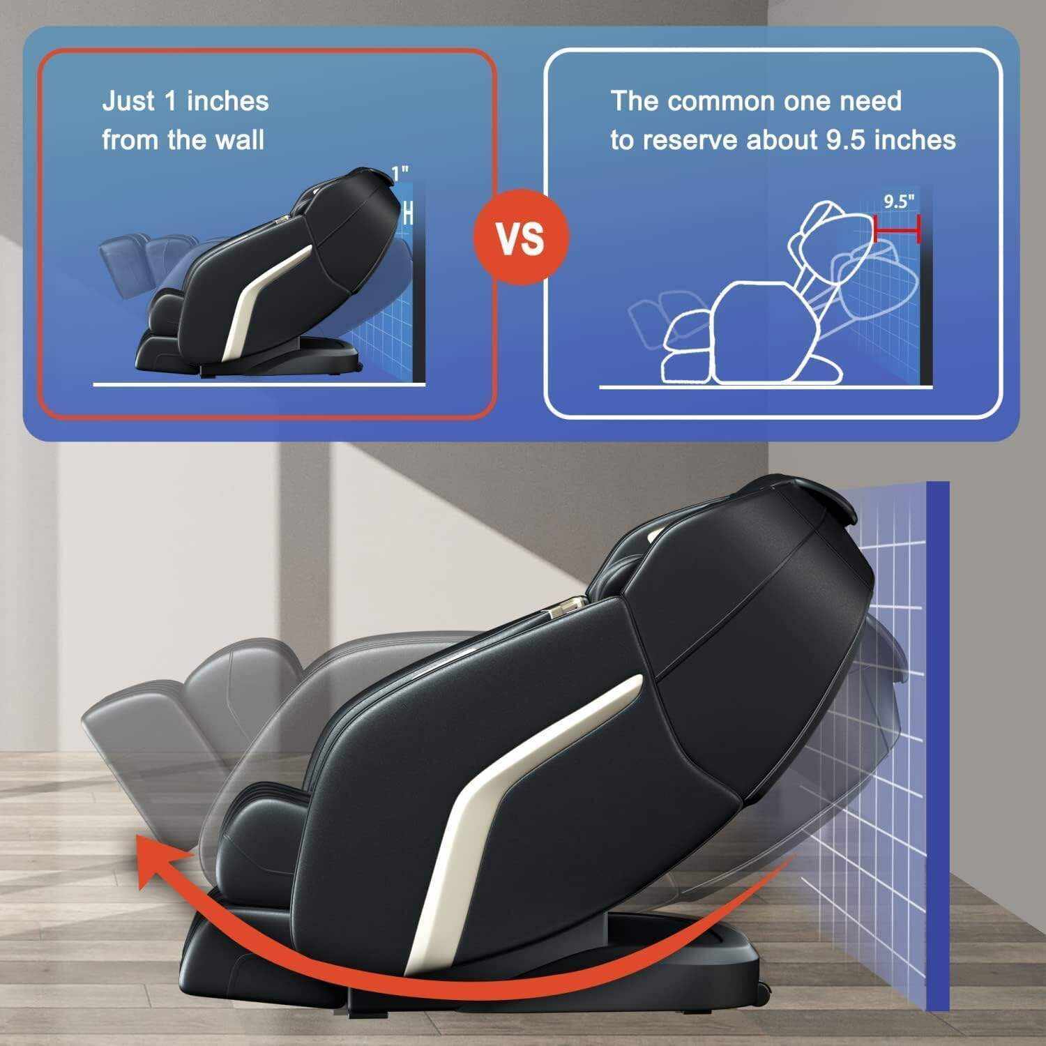OWAYS Massage Chair,Zero Gravity SL Track Massage Chairs, Full Body Shiatsu Massage Chair Recliner with Space Saving, Auto Body Detection, Thai Stretching, Bluetooth Speaker, Heat, Foot Roller