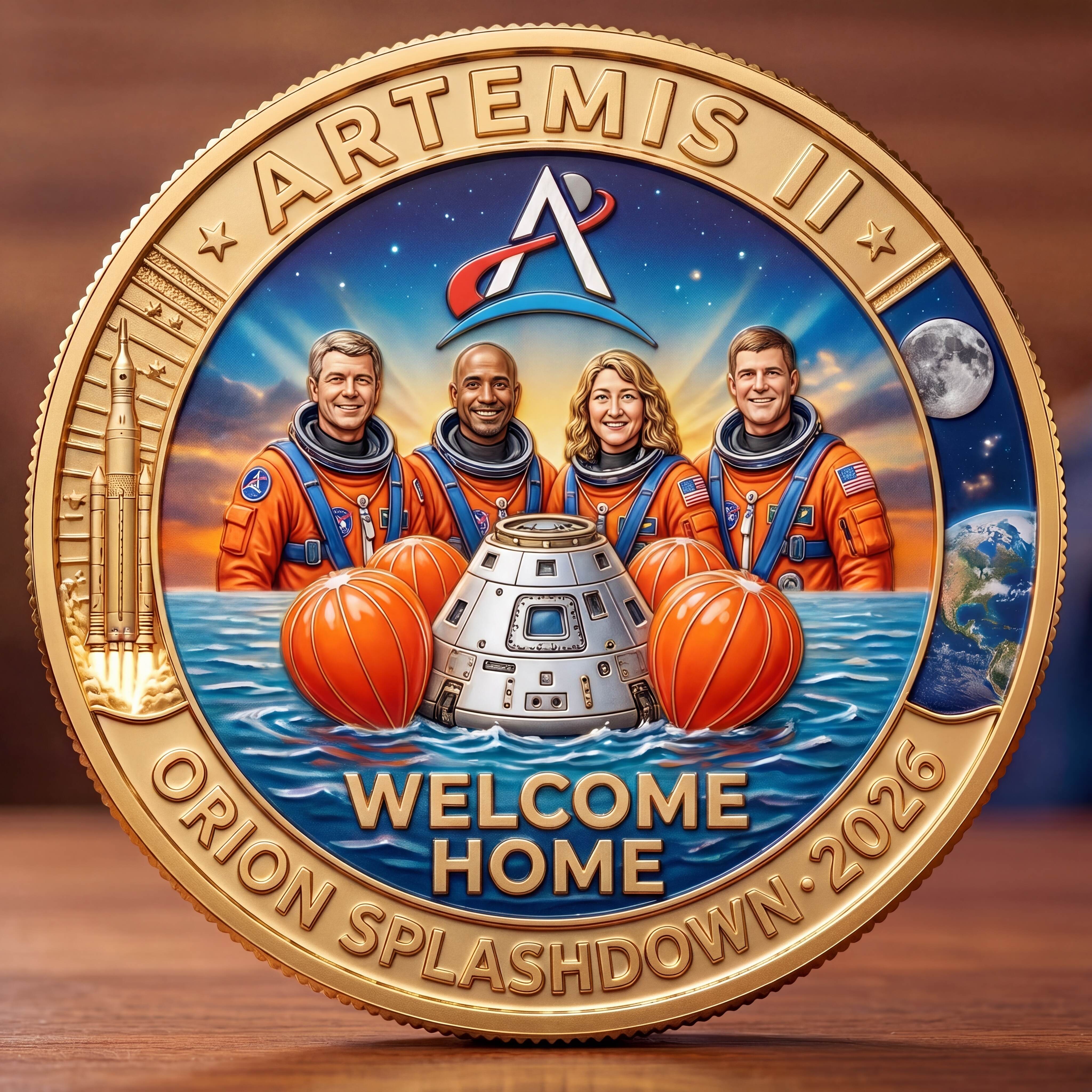 Artemis II Orion Successful Splashdown Welcome Home Official COIN