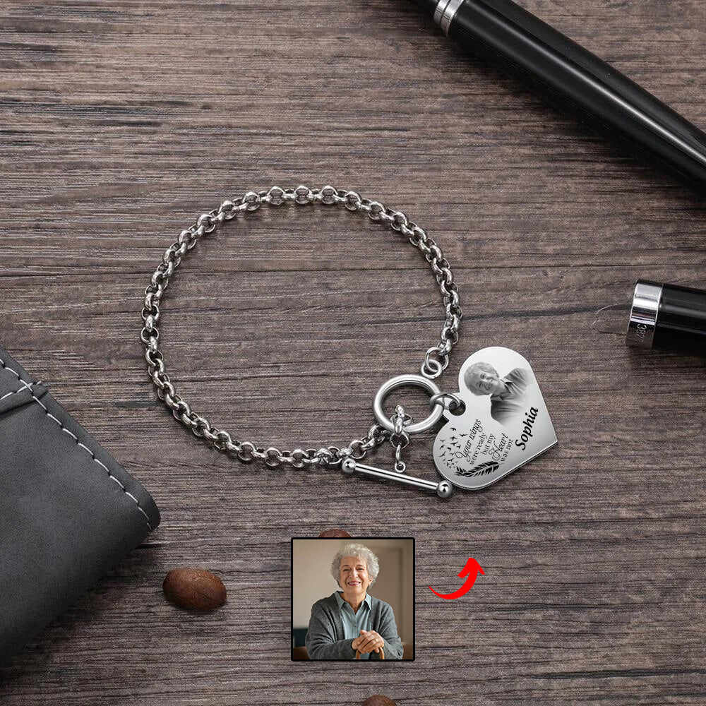 National Parents' Day❤Personalized Engraved Heart Bracelet I'm Always With You - Memorial Gift For Family, Friend