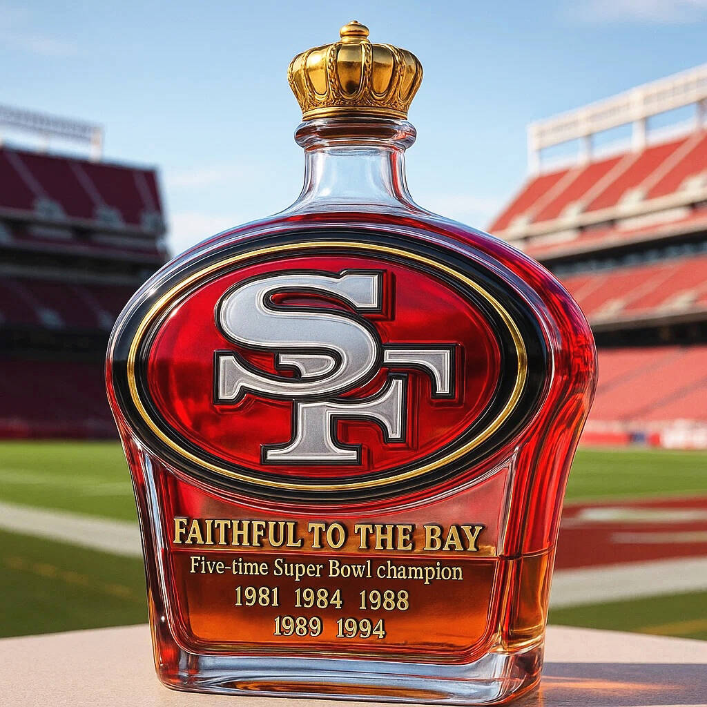The San Francisco 49ers Honor Whiskey Bottle