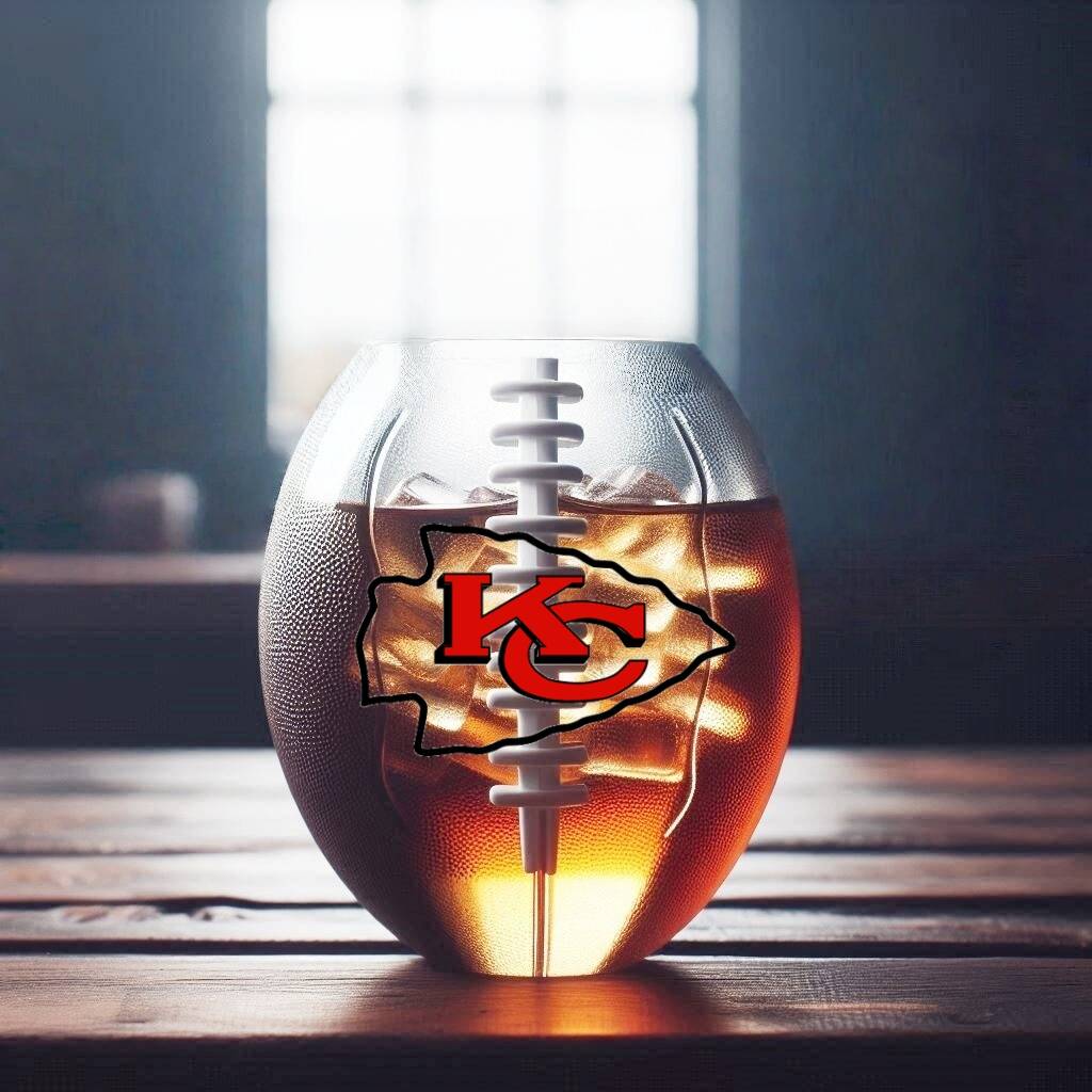 NFL Team Football Glass