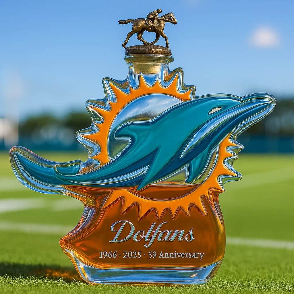 Miami Dolphins 59 Anniversary Whisky Bottle