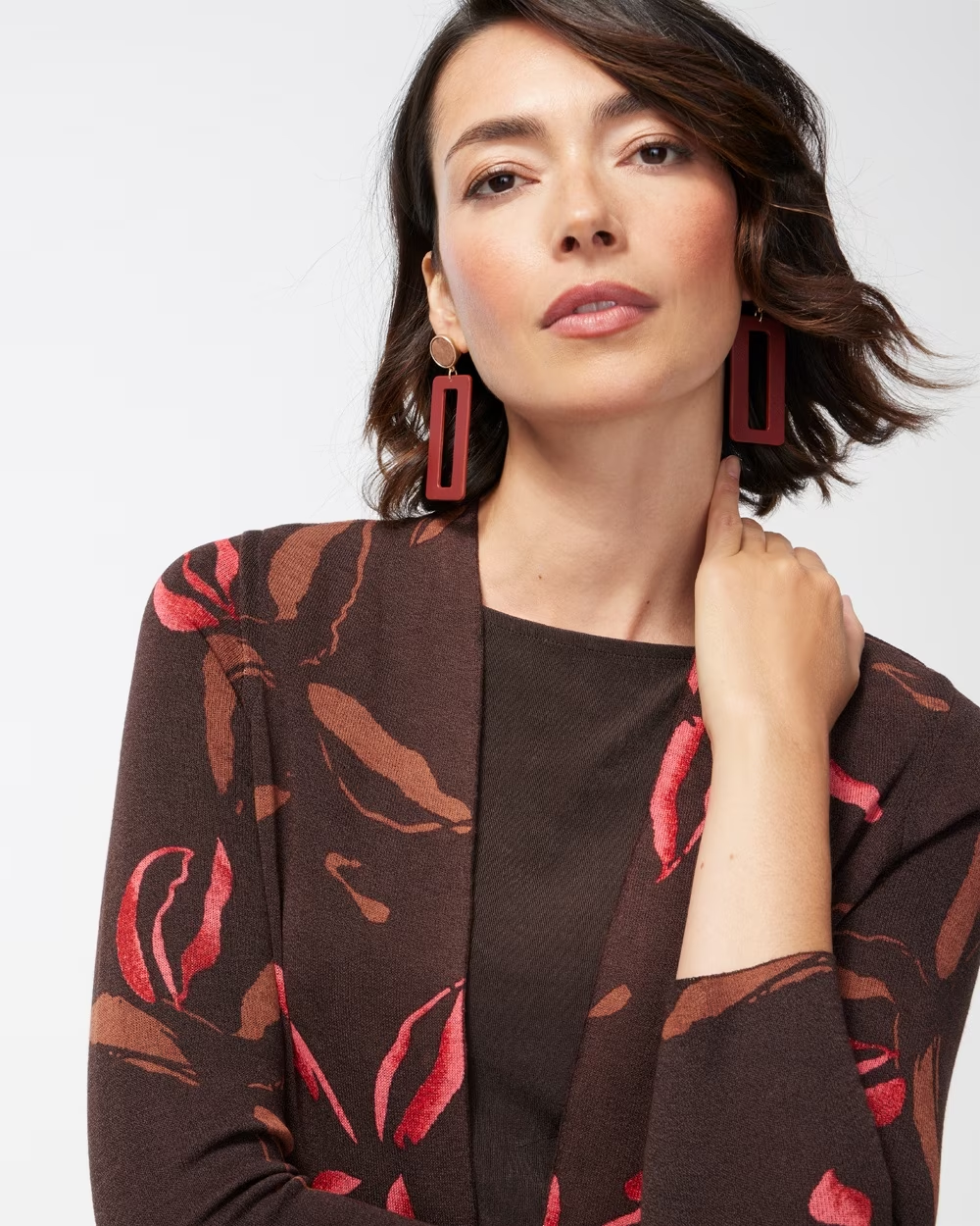 Travelers Collection Floral Cardigan