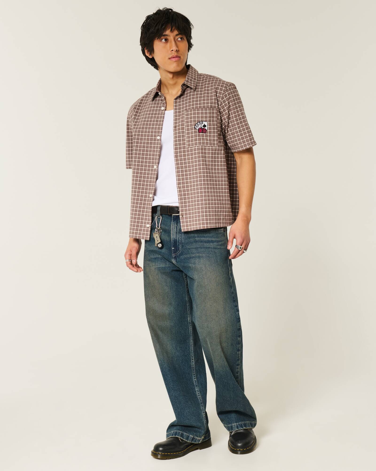 Boxy Short-Sleeve Cherry Graphic Shirt