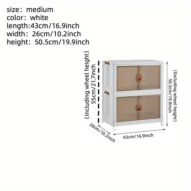 1pc Transparent Collapsible Storage Bin with Lids and Pulley - Portable 1/2/3 Layers Organizer for Easy Access and Convenient Storage