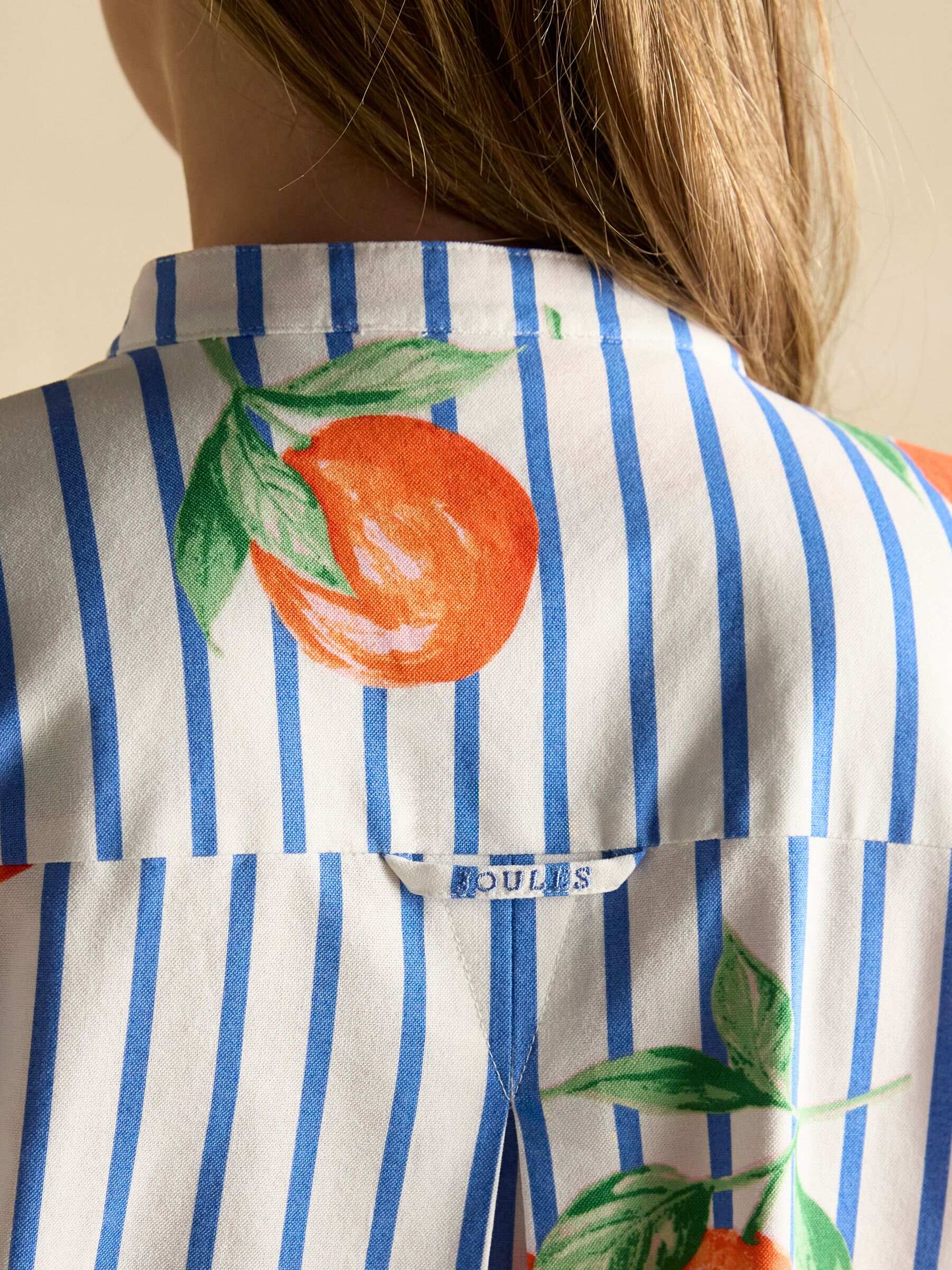 Phoebe Orange Print Cotton Shirt Dress