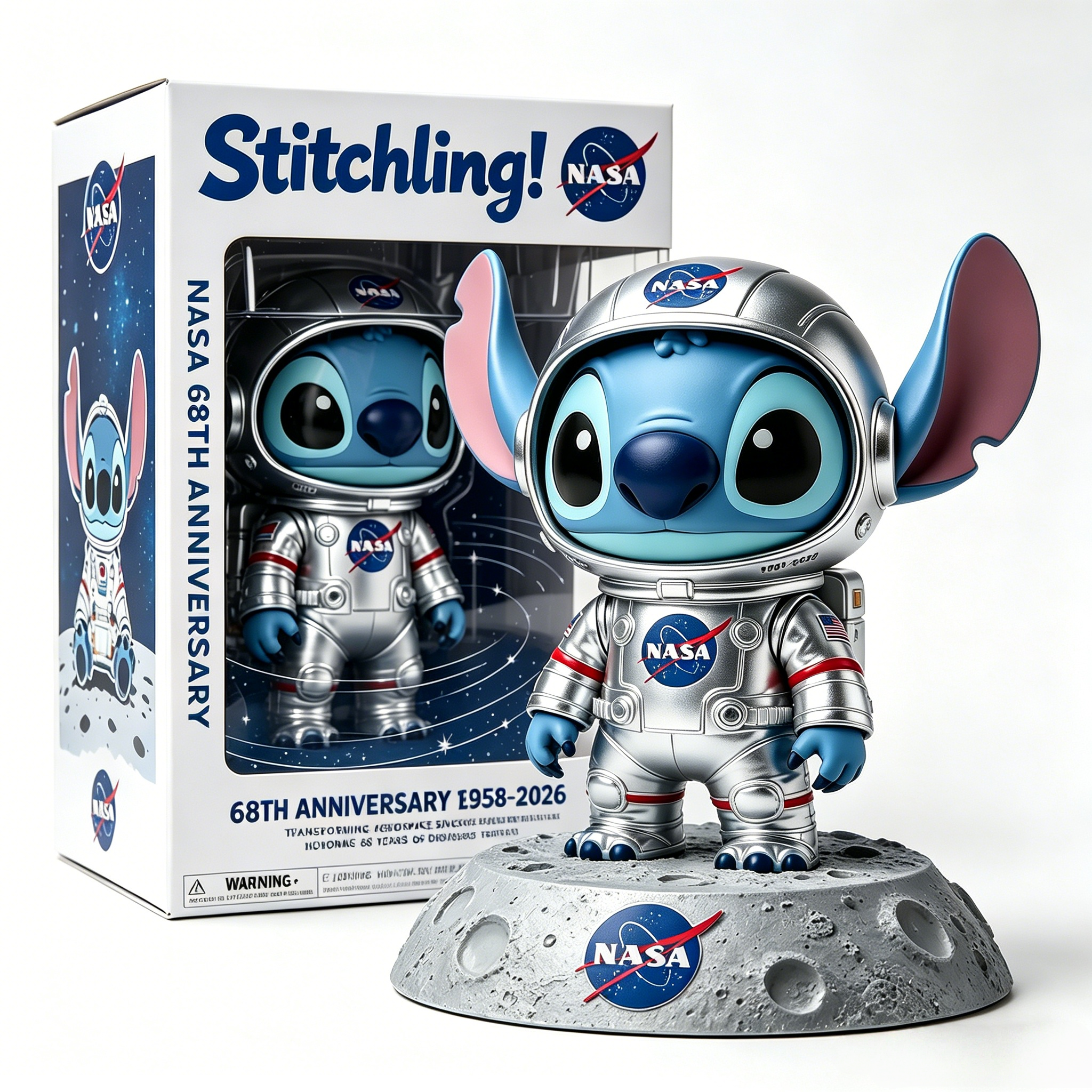 🌌 NASA x Stitch: 68th Anniversary Astronaut Figure – Ohana Among the Stars 🚀
