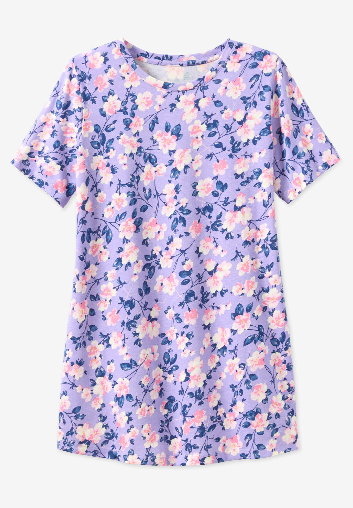 Perfect Printed Short-Sleeve Crewneck Tee