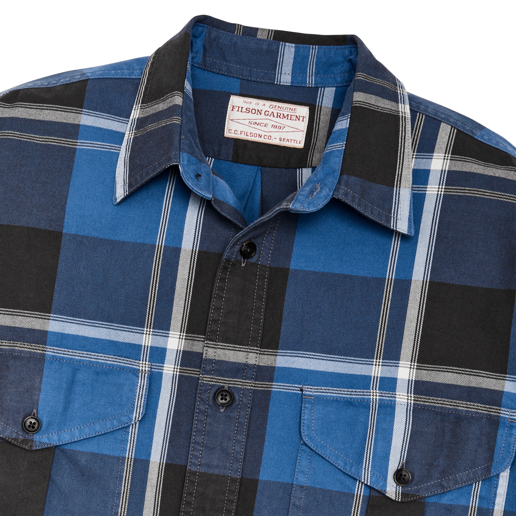 Lightweight Alaskan Guide Shirt - Blue / Faded Black / White Plaid
