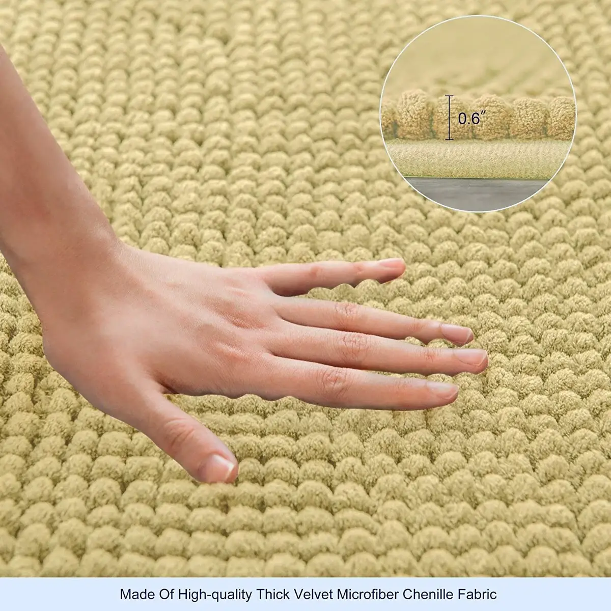 Subrtex Luxury Chenille Bath Rugs Soft Bathroom Mats