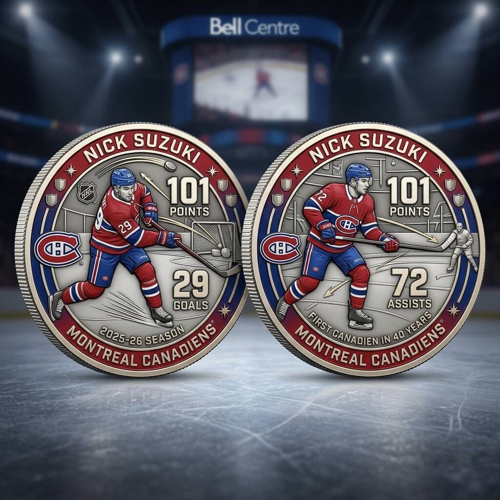 🏒 Nick Suzuki 101 Points Montreal Canadiens 2025-26 Commemorative Coin！