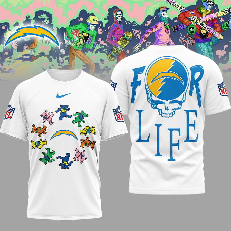 Los Angeles Chargers | Premium NFL Grateful Dead For Life 3D Shirt NP