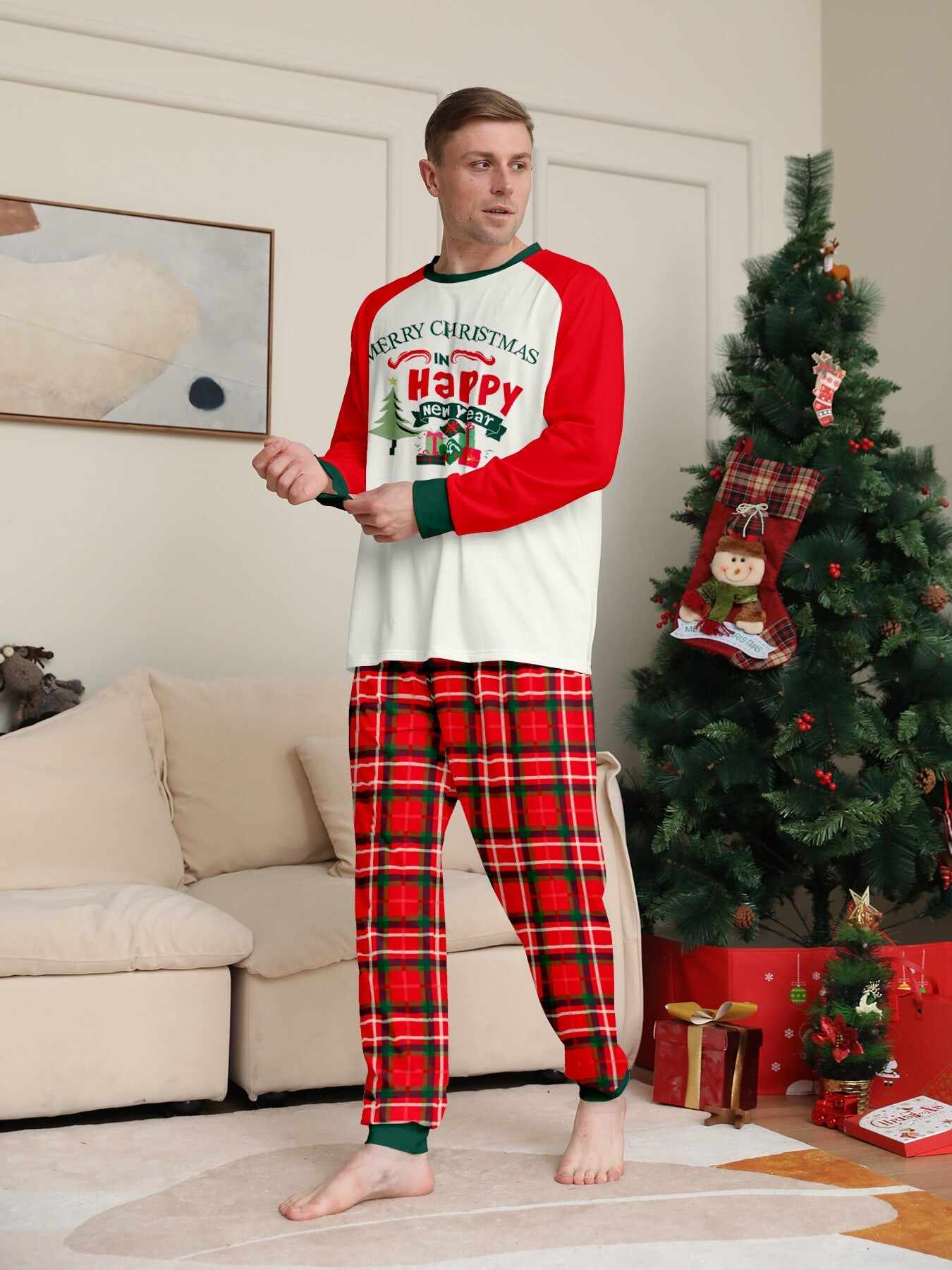 Christmas Tree Printed Family Matching Christmas Pajamas Sets