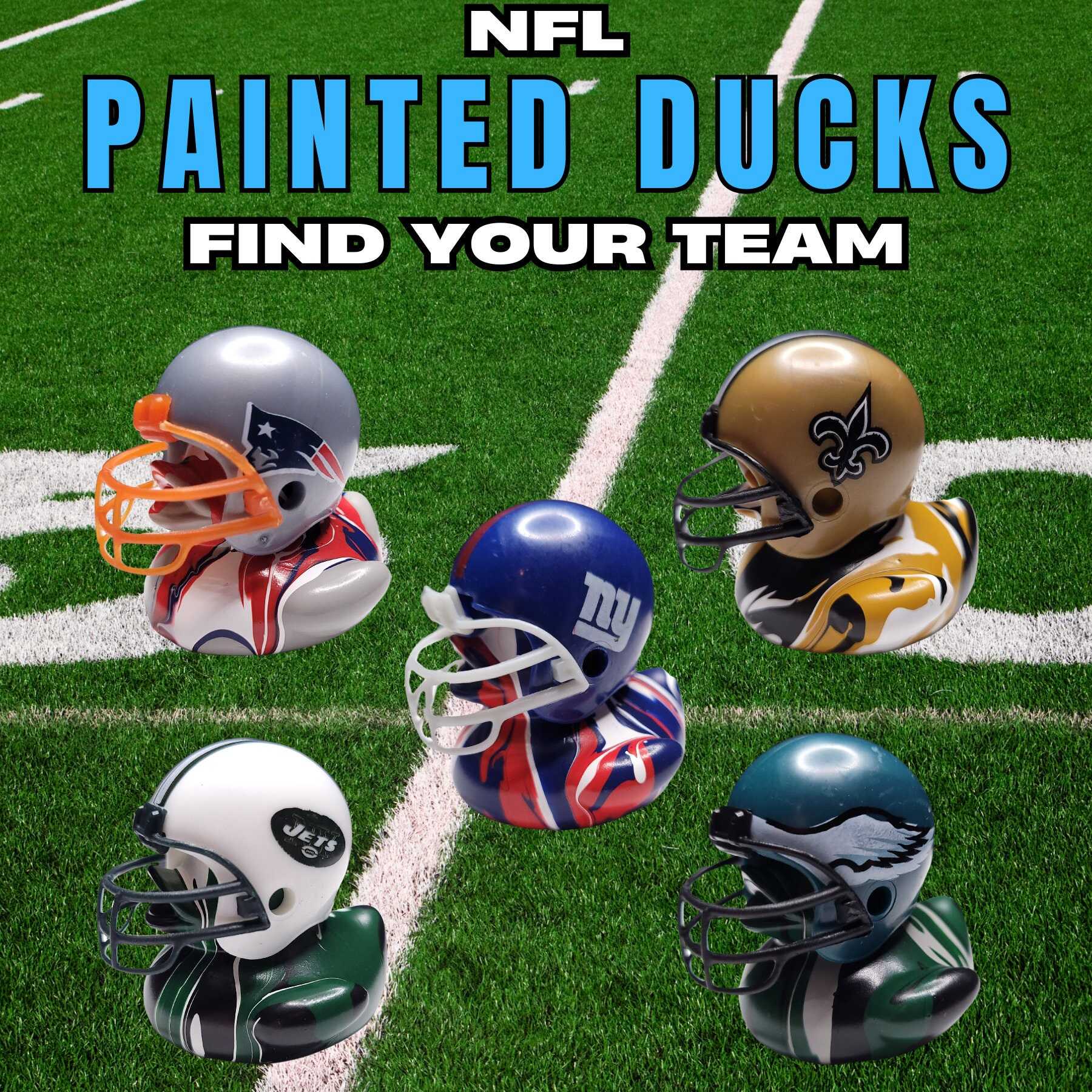 Handcrafted NFL Painted Duck for Fans and Jeep Decor