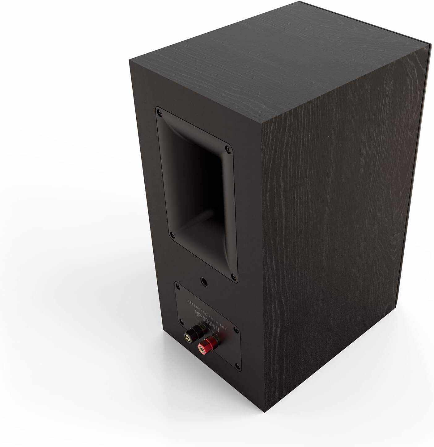 Klipsch Reference Premiere RP-500M II Bookshelf Speaker Pair with Larger 90° x 90° Hybrid Tractrix® Horn, 1” Tweeter, 5.25” Cerametallic Woofers for Room-Filling Home Theater Sound in Walnut