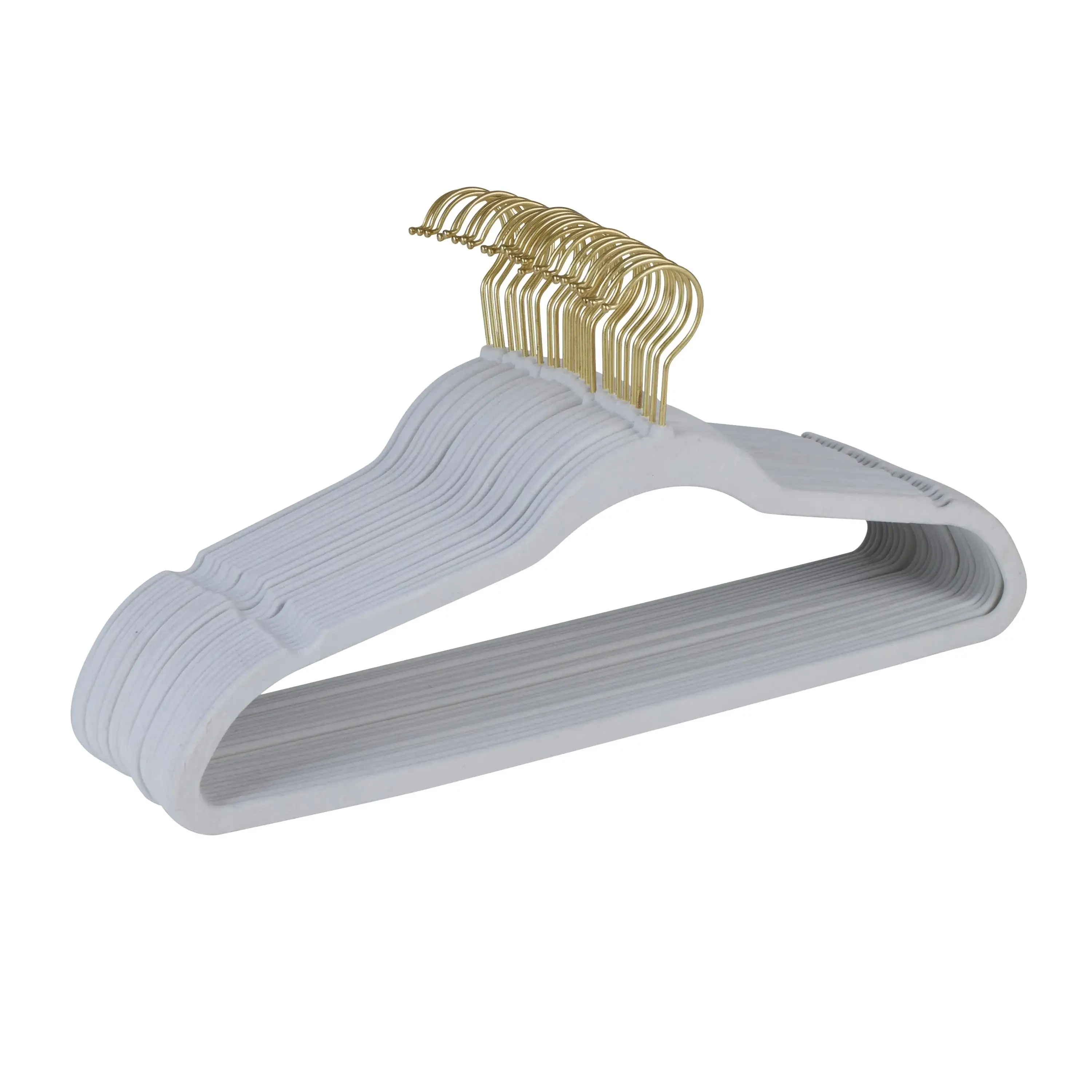 Simplify 25 Pack Slim Velvet Gold Hook Hangers - 17.7