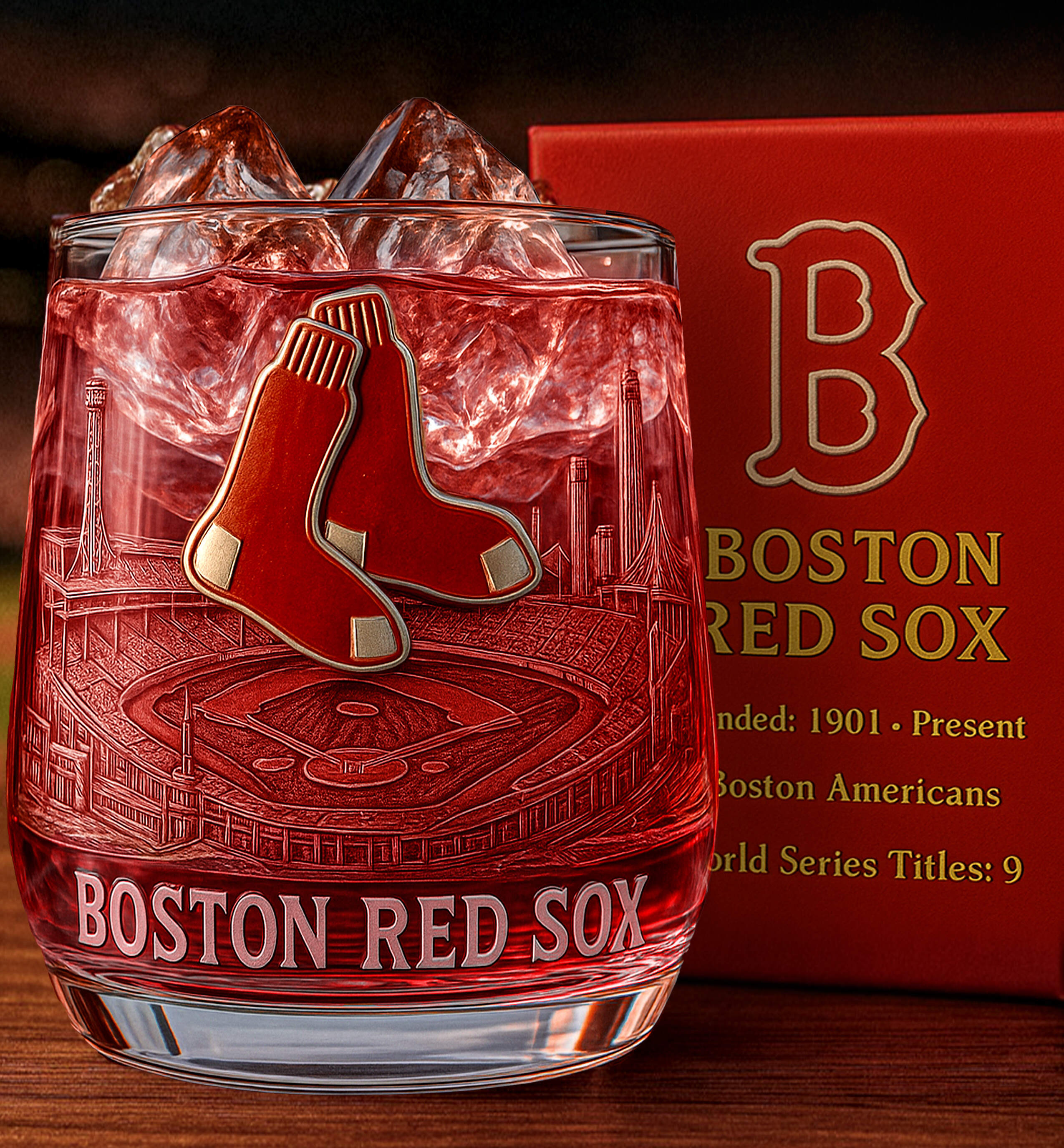 Boston Red Sox 125th Anniversary Whiskey Glass
