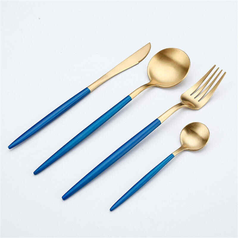 Rose Gold Tableware Set Stainless Steel Cutlery Set Western Food Tableware Luxury Fork Teaspoon Knife Cutlery Set fork spoon