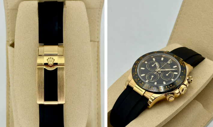 2025 CPO Rolex Daytona 40mm 116518LN Yellow Gold Oysterflex Black Dial (CPO)