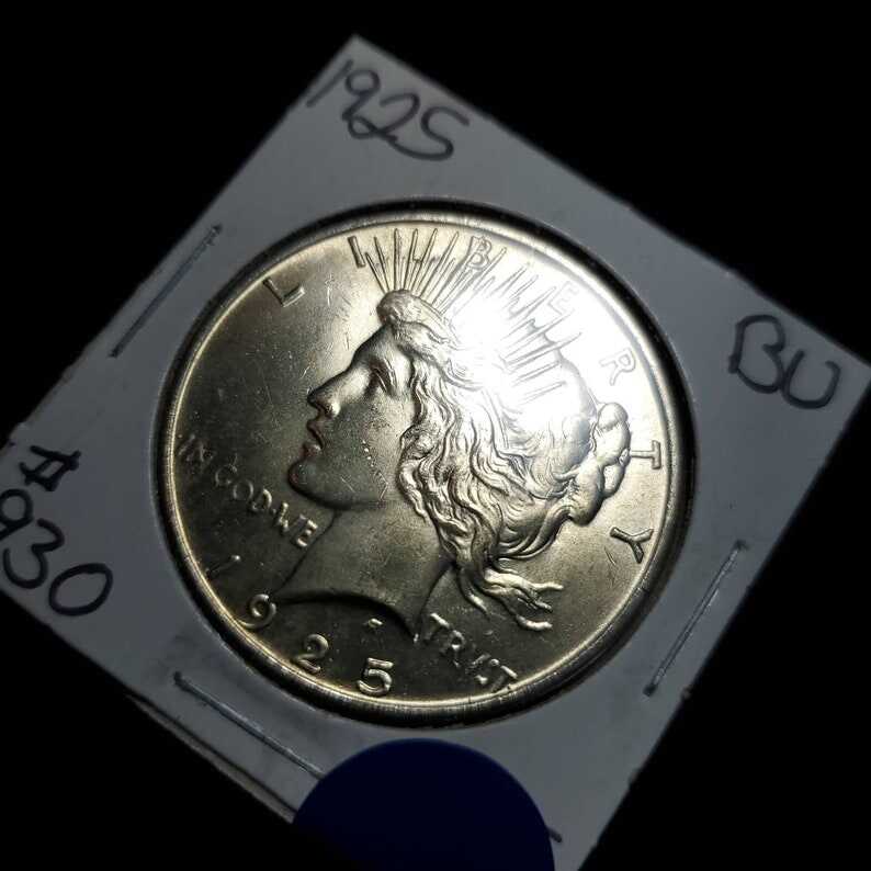 1925  Silver Peace Dollar AU/ BU   -  Lot#930