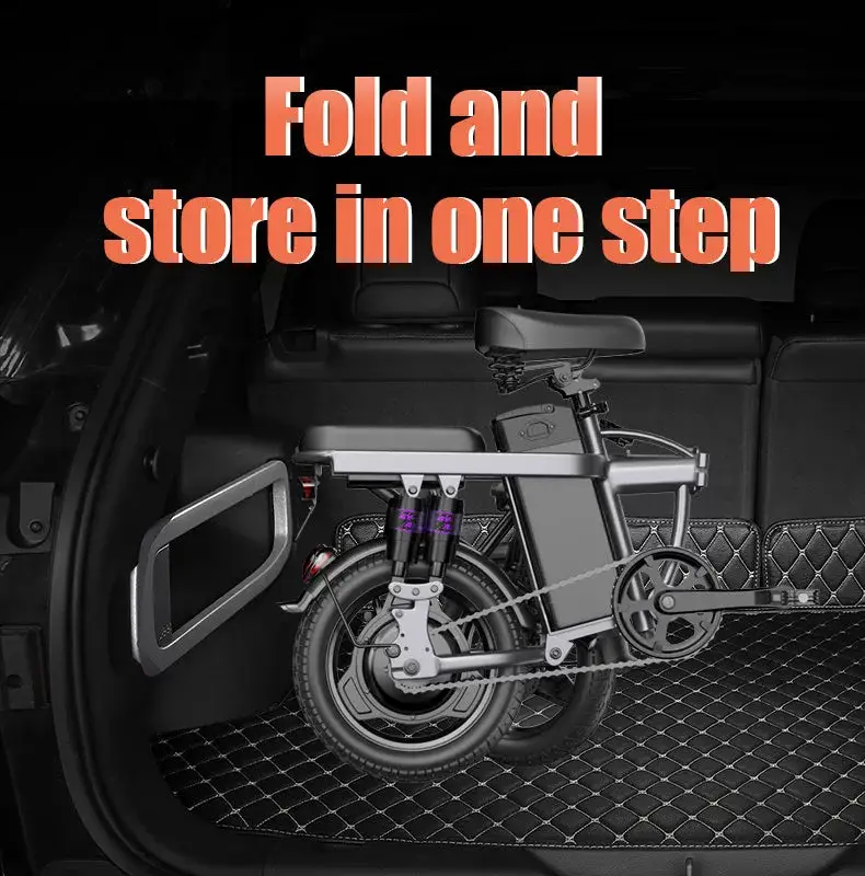 E-bike F12 Pro 48V12AH 400W Dual Motor Folding Ebike Aluminum alloy body, 14