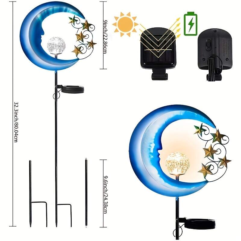 Brighten Up Your Garden with Waterproof Blue Moon Solar LED Lights!