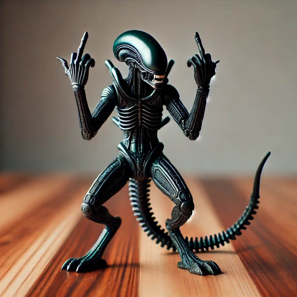 Funny Middle Finger Xenomorph