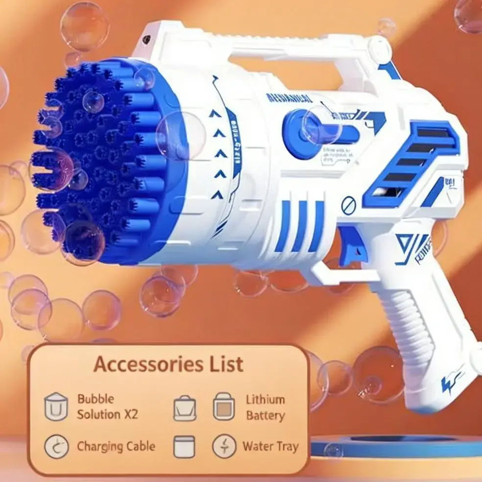 Kids' Bubble Machine, Festive & Party Supplies with Colorful Lights & Thousands of Bubbles, Outdoor Toy Gifts for 4-12 Year Old Boys & Girls, Birthday Party Favors