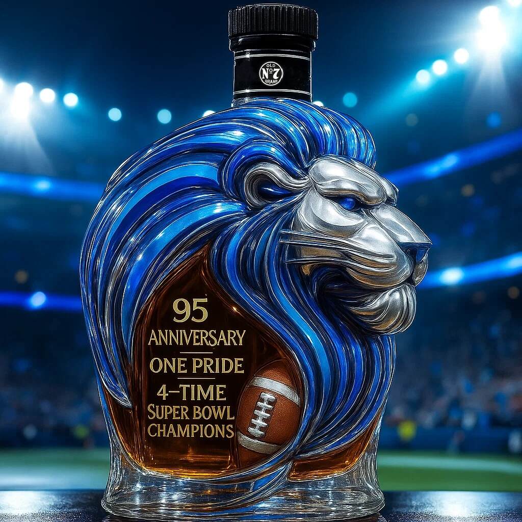 Detroit Lions Honorary Commemorative Whisky Bottle