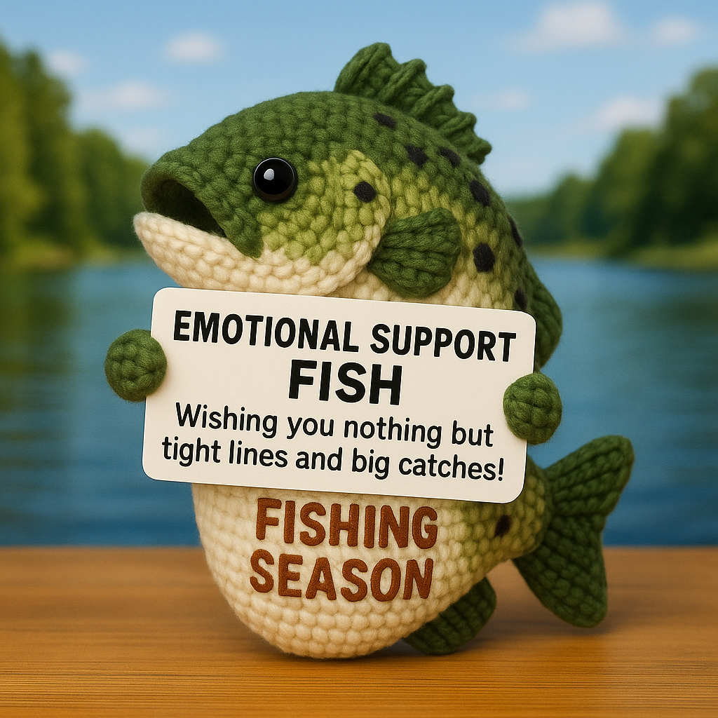 Fishing Emotional Crocheted Support Doll