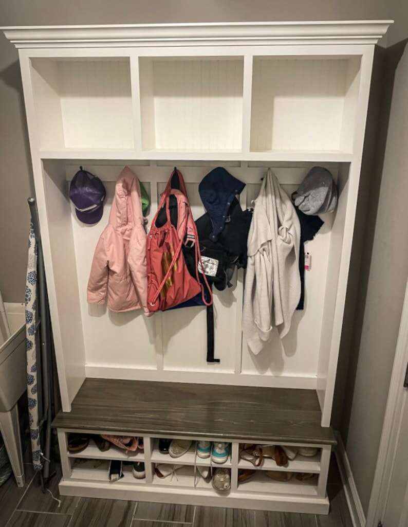 MORAGA 3-section entryway mudroom bench