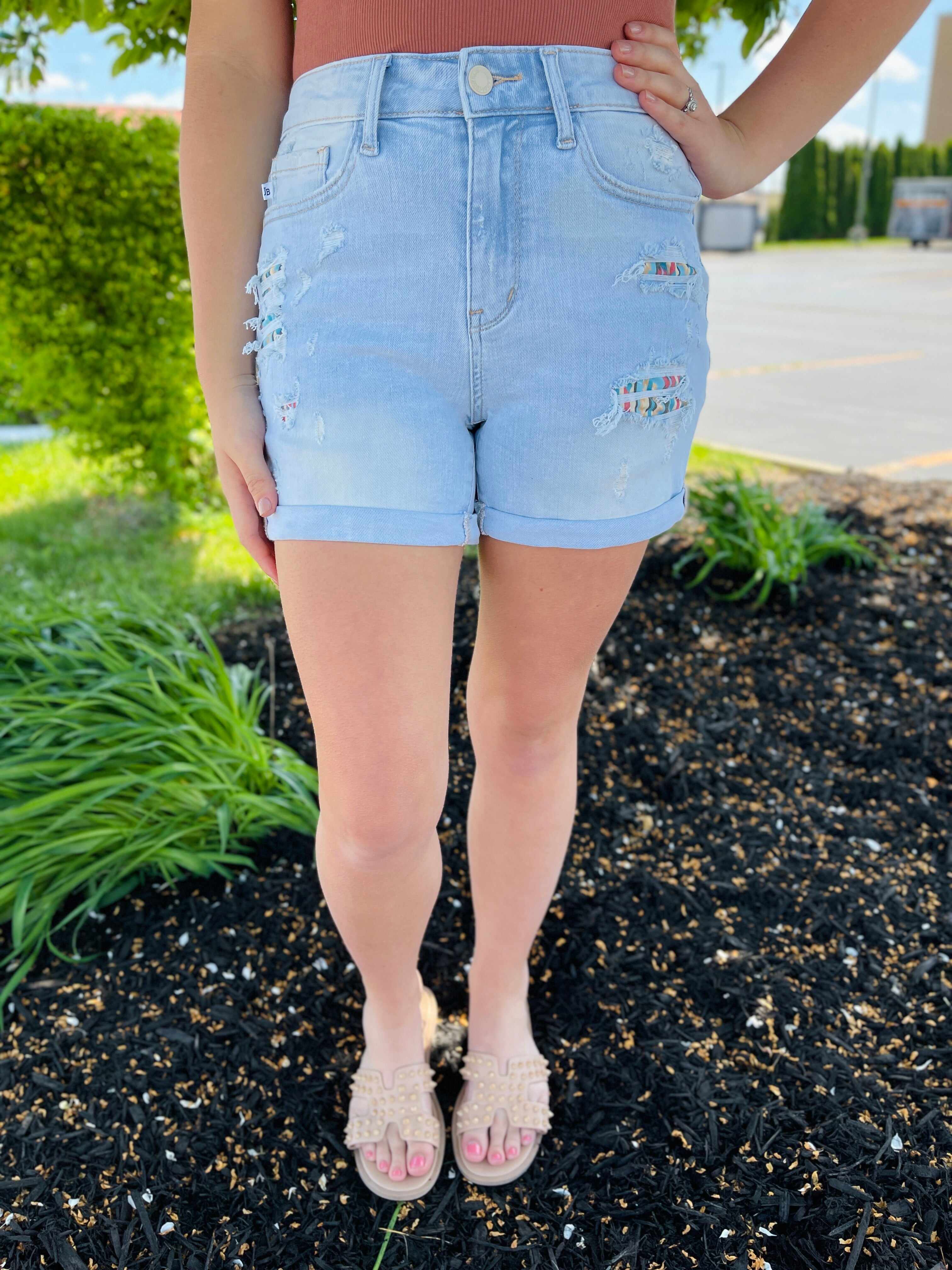 PLUS/REG Baby Got Patch Cuffed Shorts