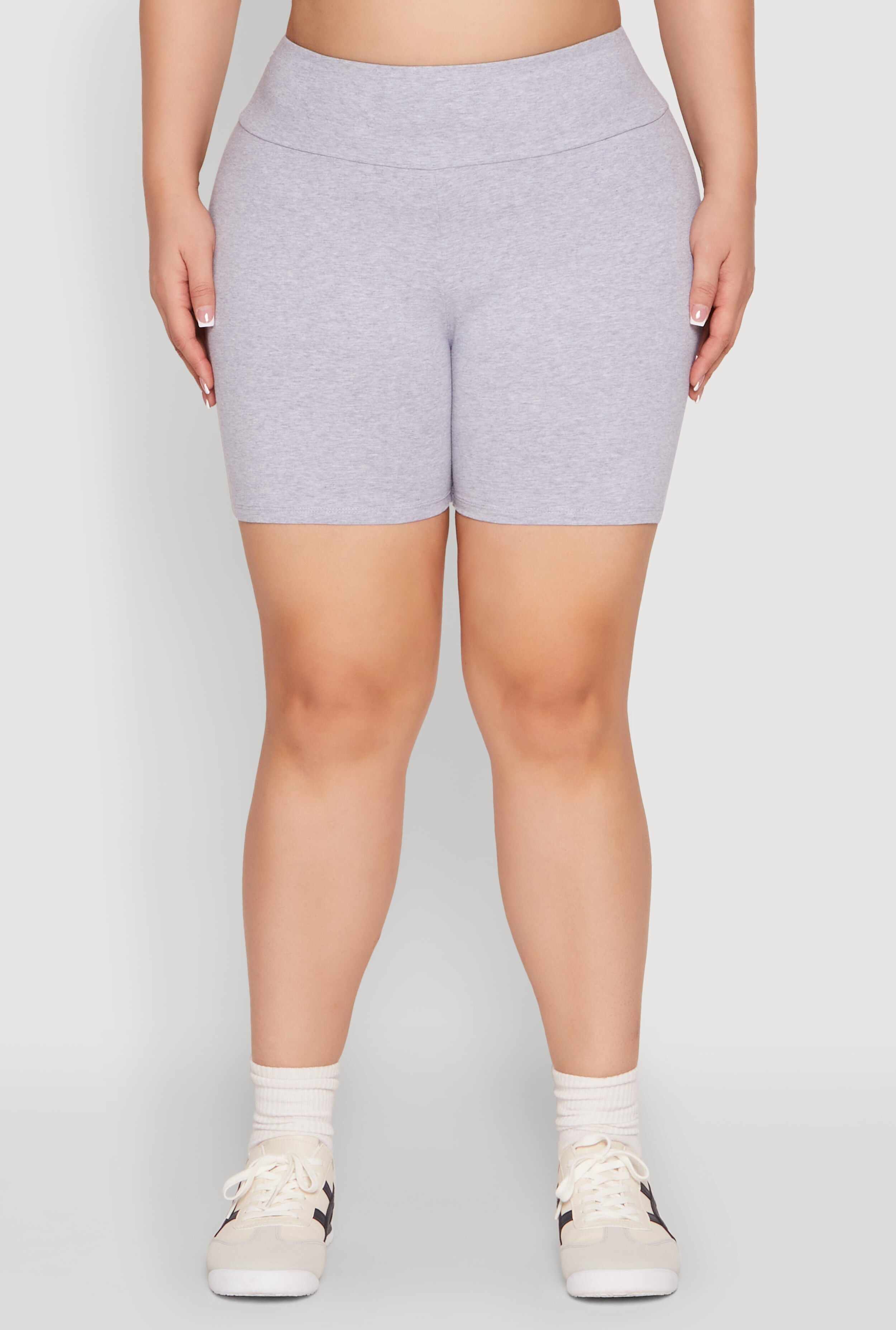Plus Size Seamless High Waisted Biker Shorts